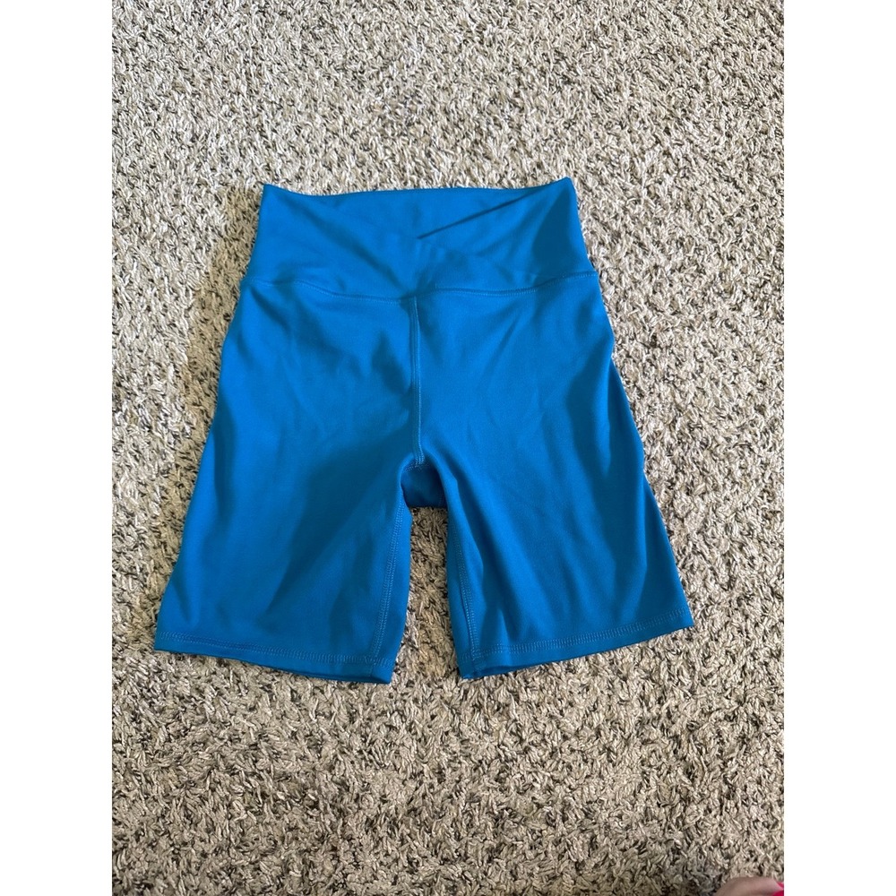 Balance Collection Women's Blue Cross front Biker Shorts Size XS